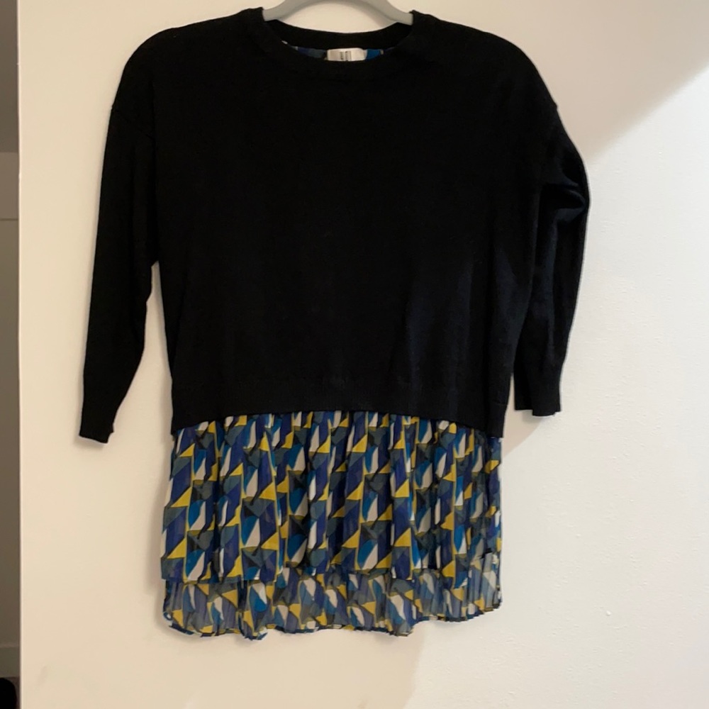 High low sweater with ruffle hem